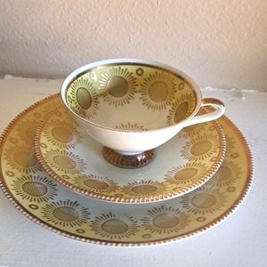 3 pc Bavarian China Tea Set Cup, Saucer & Dessert Plate (E37)